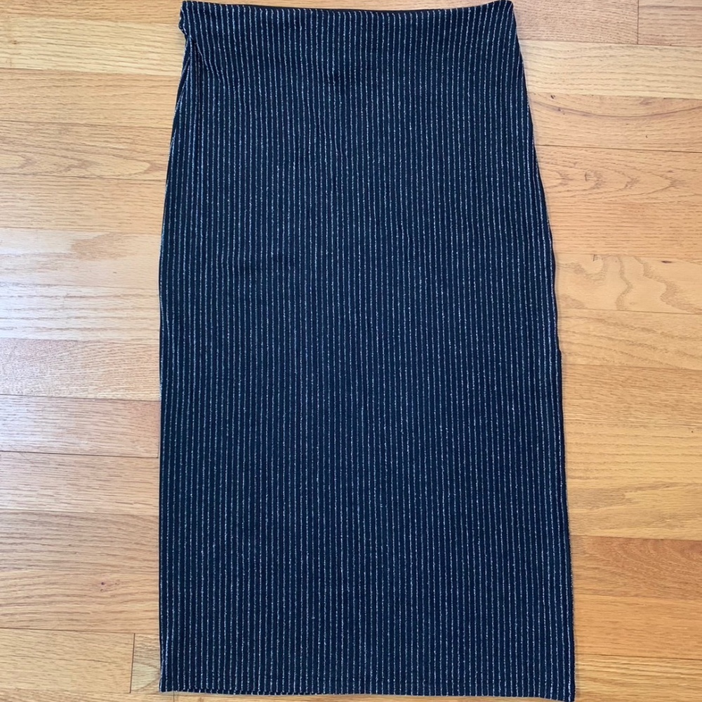 Black glitter midi skirt